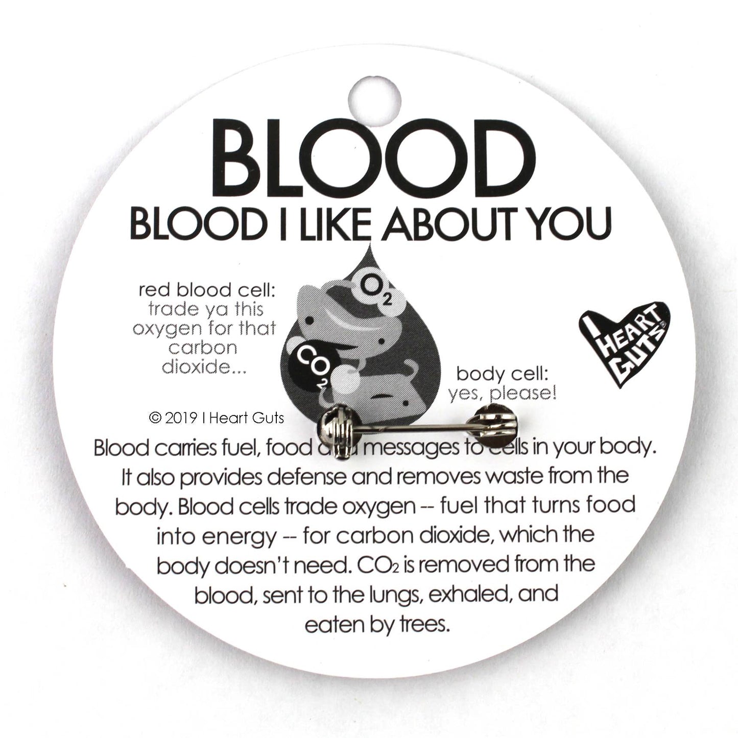 Blood Enamel Lapel Pin - All You Bleed Is Blood